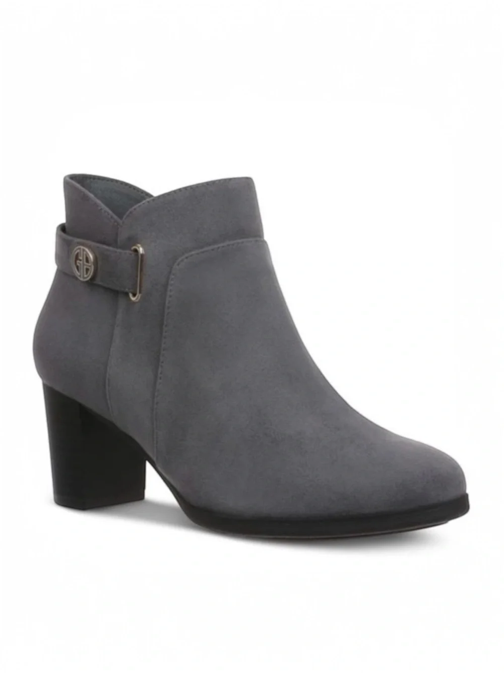 Gianni Bini Memory Foam Gray Suede Ankle Boots with Block Heel Size 7